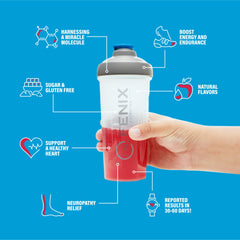 Fenix Nutrition L-Arginine Complete Peach Lemon flavor in a refreshing drink post-workout