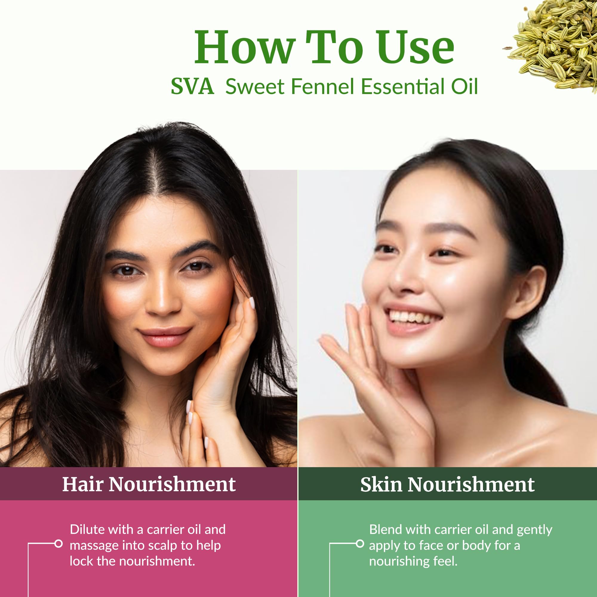 fennel essential oil used for hair and skin care