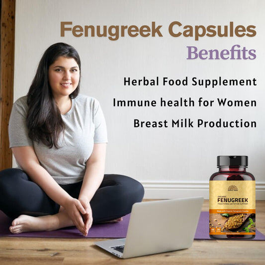 Fenugreek capsules supporting lactation and breastfeeding