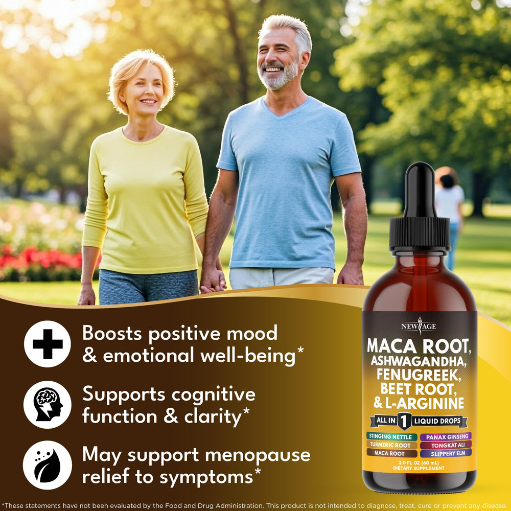 Maca root with fenugreek and herbal ingredients in drops