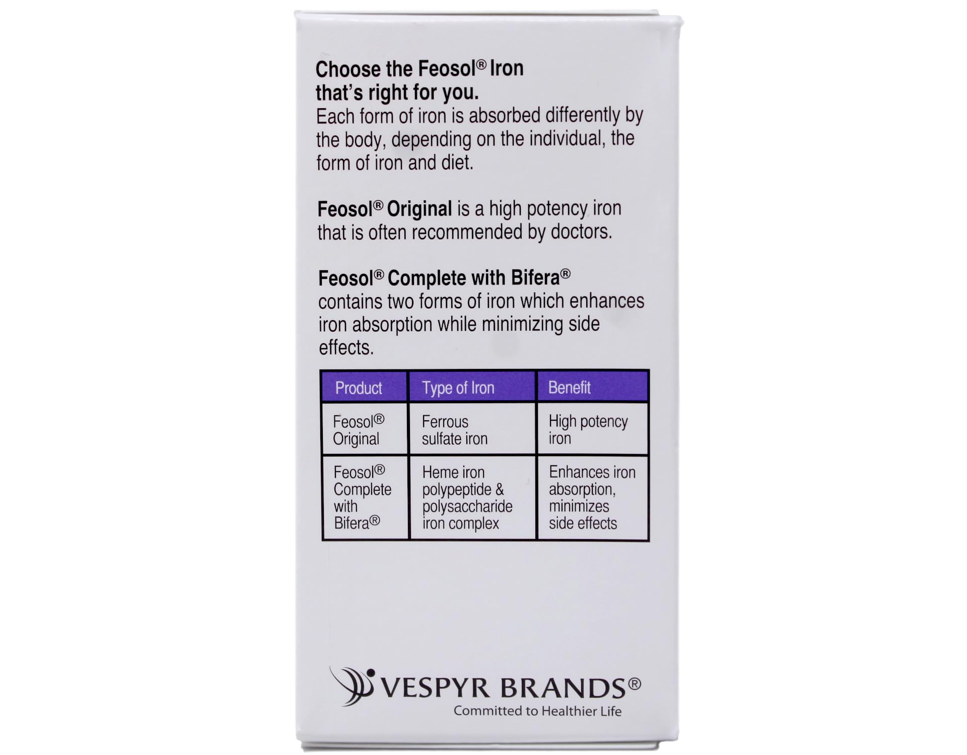 Feosol Bifera caplet illustration indicating once-daily dosage