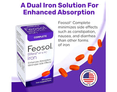 Made in USA label on Feosol Bifera packaging