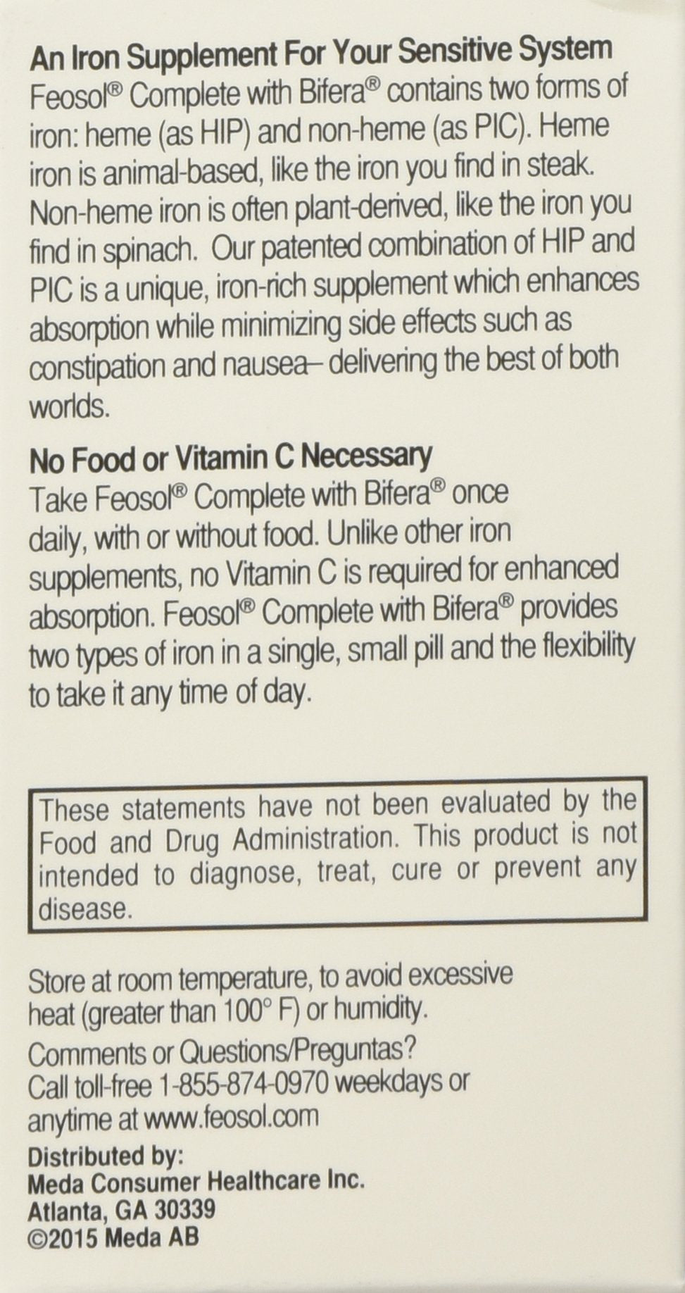 Feosol Complete 30-count bottle with label