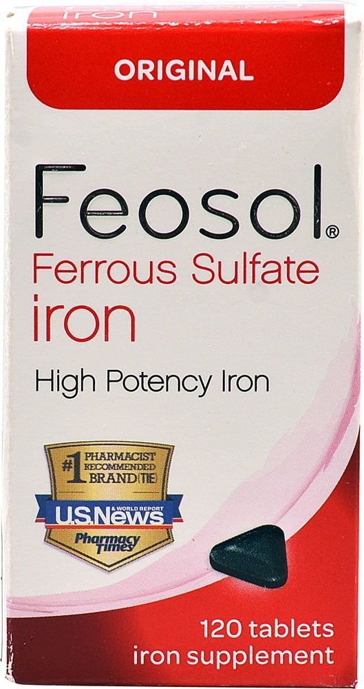 Feosol Ferrous Sulfate Iron Tablets Original - 120 tablets