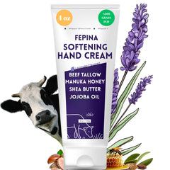 FEPINA beef tallow hand cream jar closeup showing ultra-hydration for hands