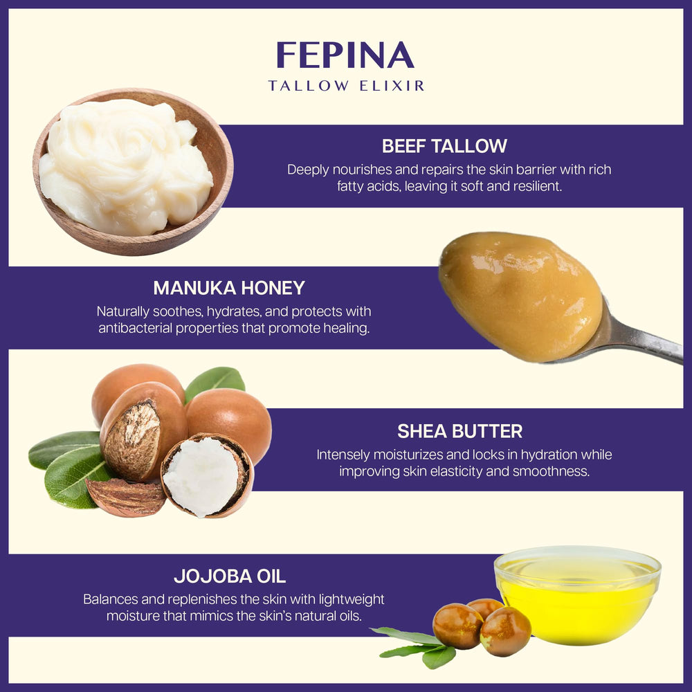 FEPINA manuka honey glycerin blend image suggests balanced, hydrated look