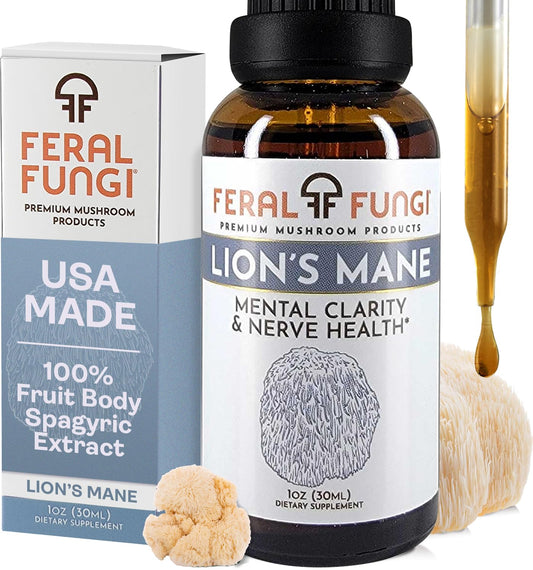 Bottle of Feral Fungi Lion's Mane Tincture 1 oz