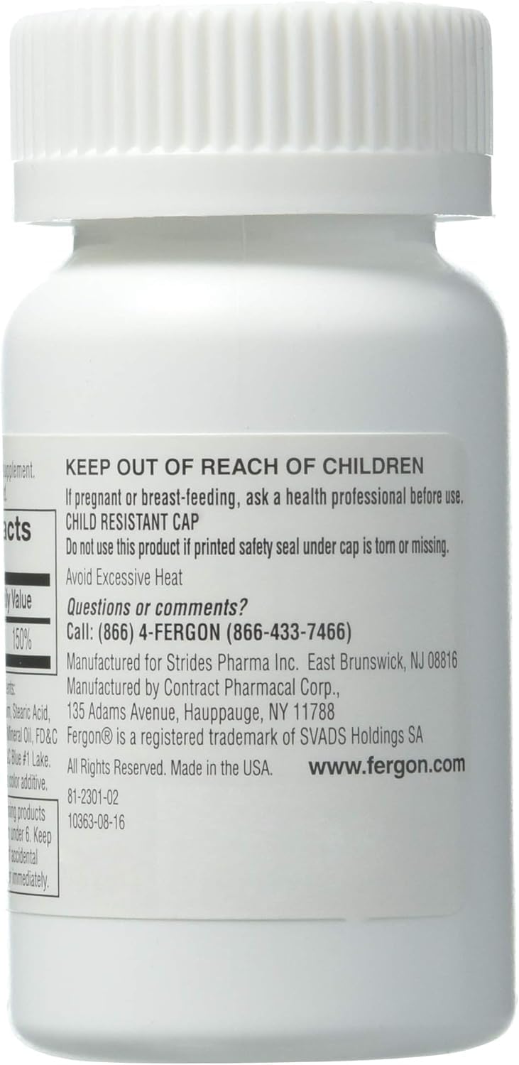 Close-up of Fergon bottle cap and label