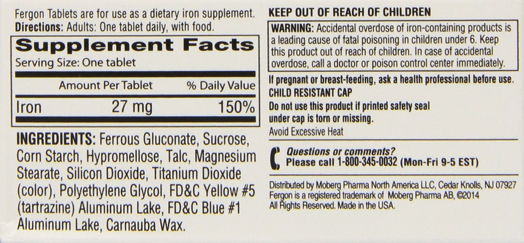 Front view of Fergon Iron Supplement 3-pack (image 2)