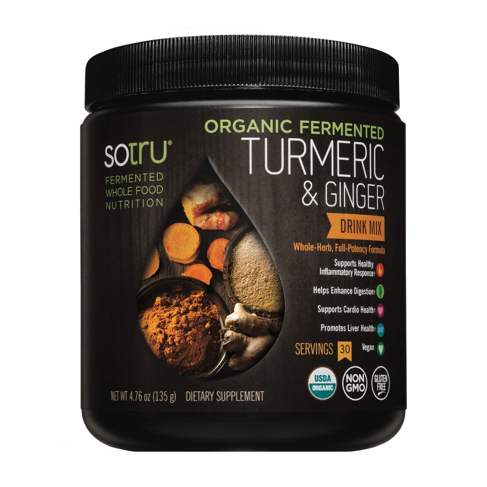 Fermentation process illustration of turmeric and ginger