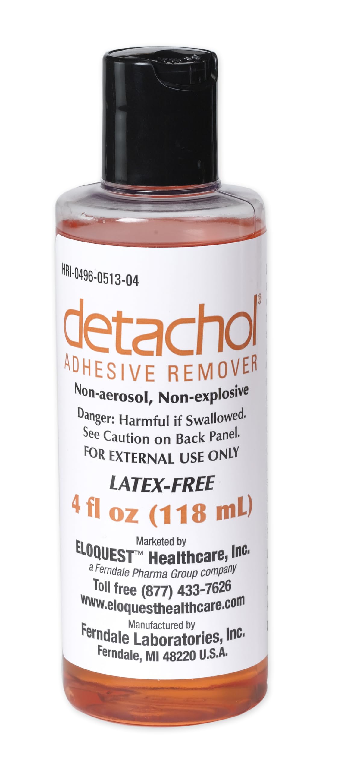 Ferndale Detachol bottle front view showing gentle adhesive removal