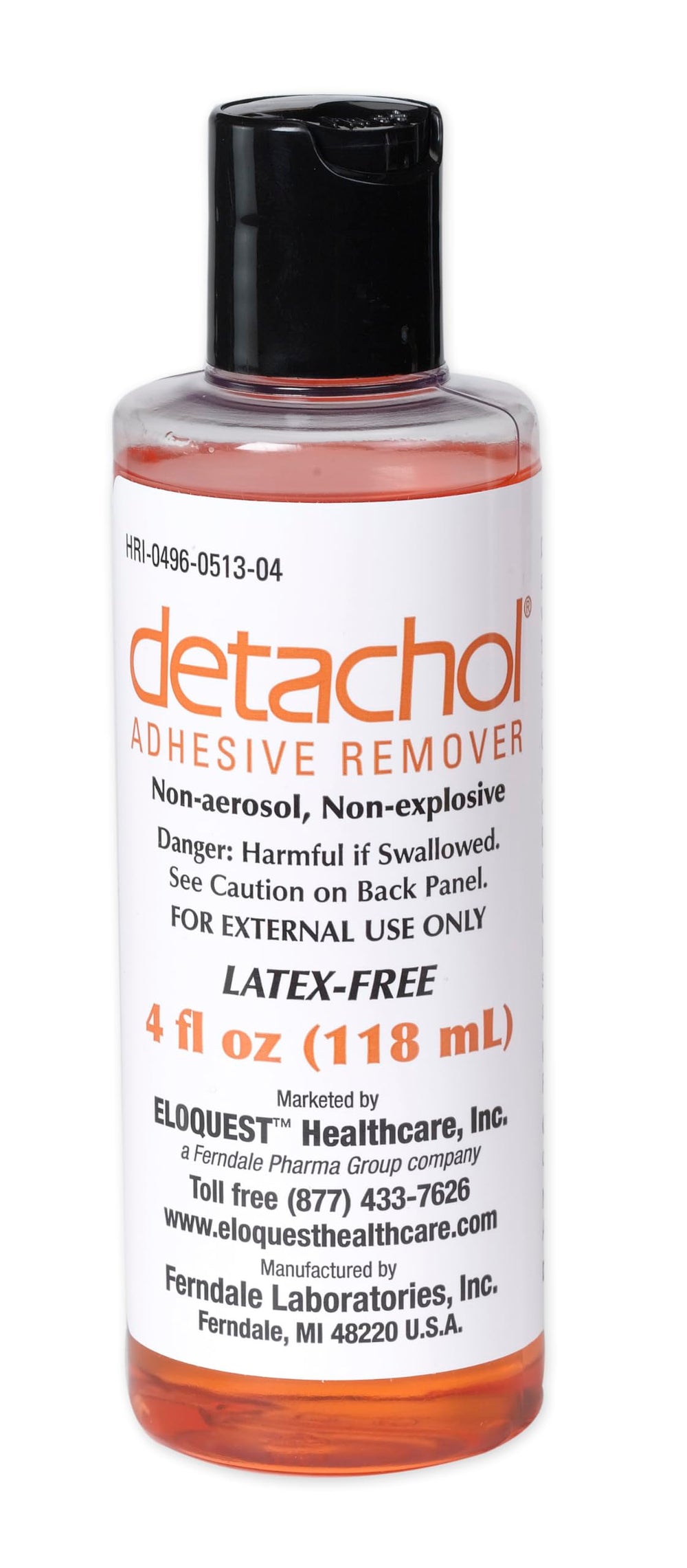 Ferndale Detachol bottle front view showing gentle adhesive removal