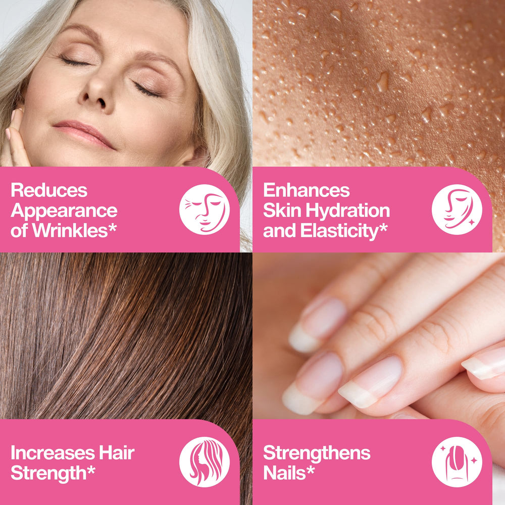 Graphic of grass-fed Type I and III collagen peptides.