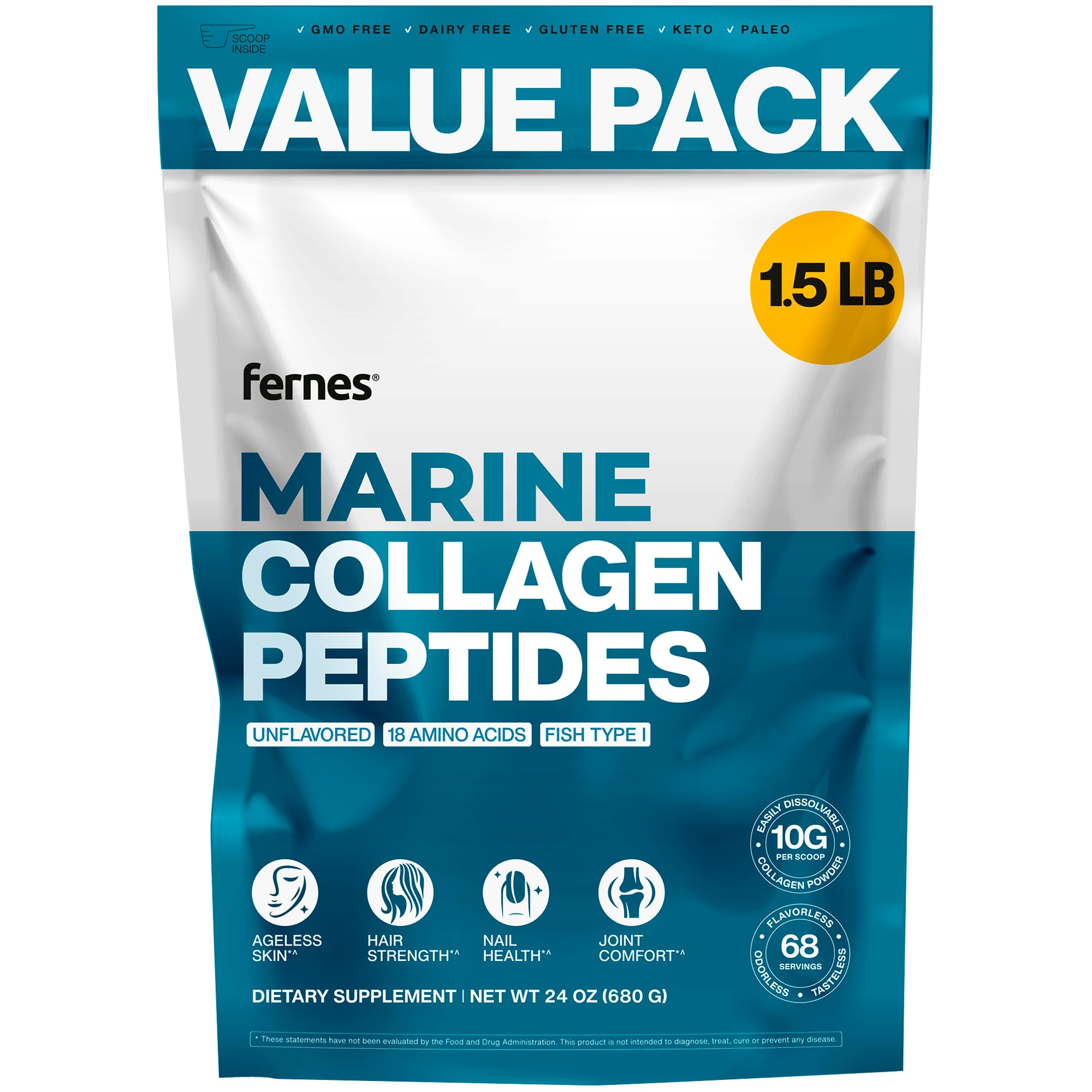 Fernes Marine Collagen Peptides 1.5lb hero image