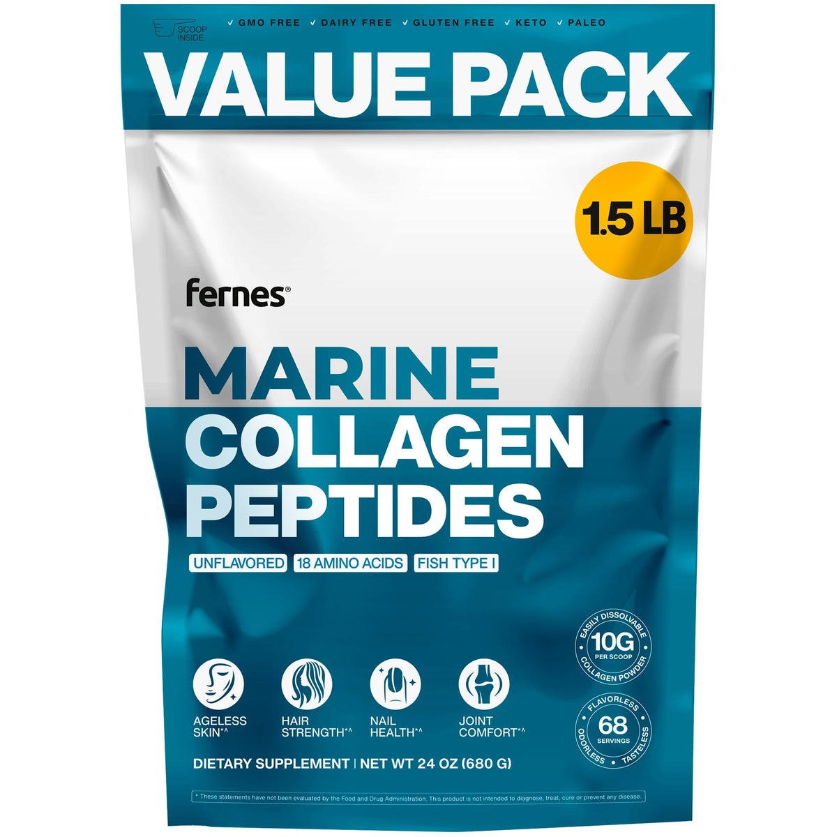 Fernes Marine Collagen Peptides 1.5lb hero image