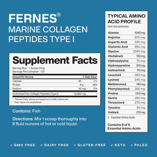 Measuring scoop with flavorless odorless collagen powder