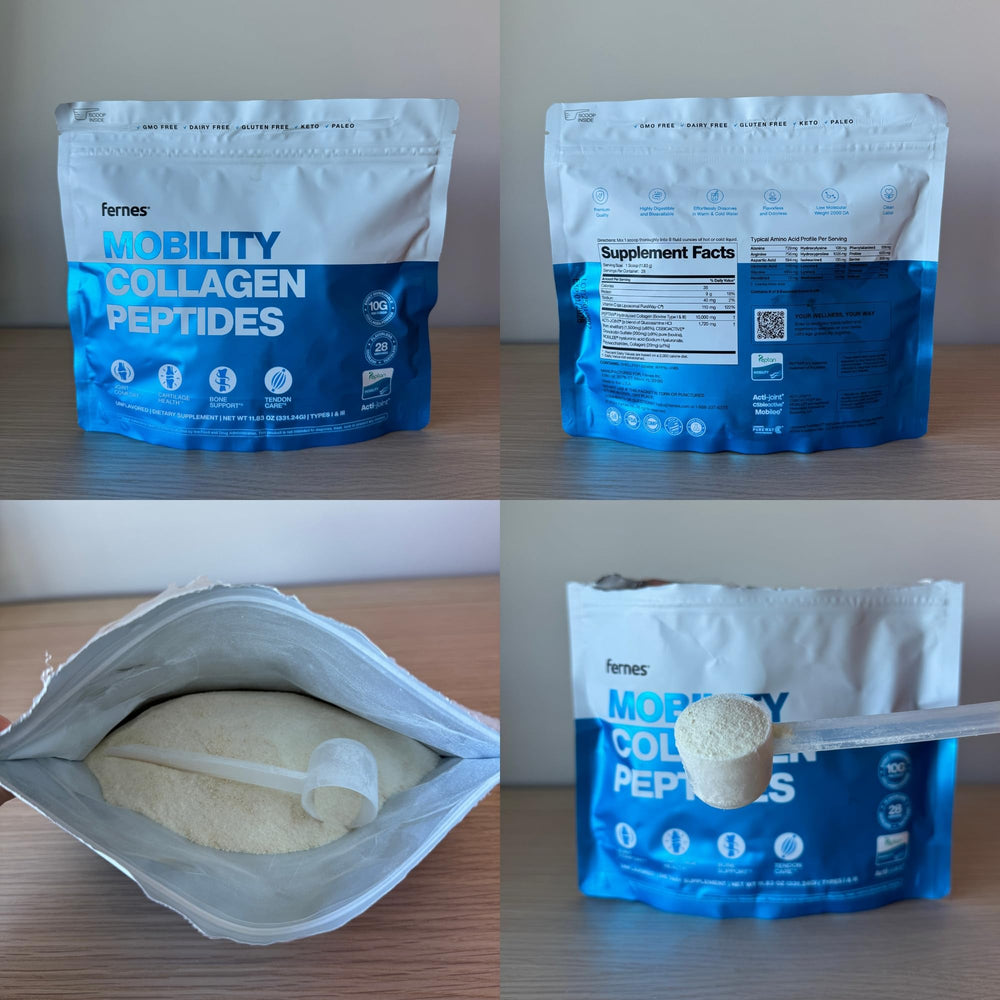 Mixed beverage with Fernes Mobility powder ready for keto or paleo routines.