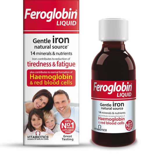 Front view of Feroglobin Gentle Iron and Nutrient Liquid bottle