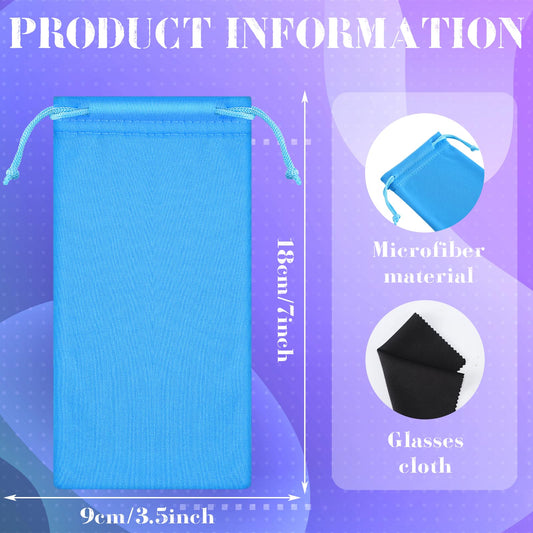 Green Ferraycle microfiber sunglasses pouches