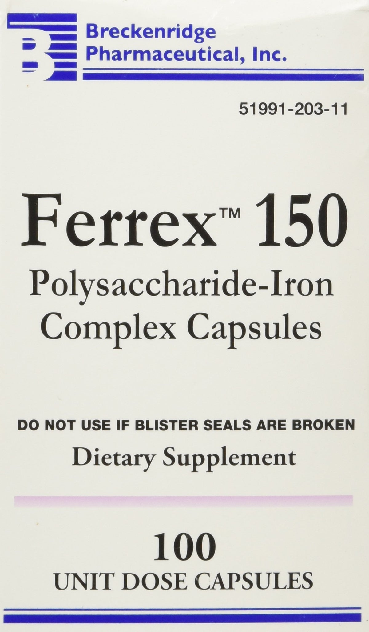 Ferrex 150 Capsules bottle front view