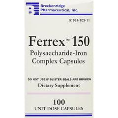 Ferrex 150-capsule iron supplement bottle, 2-pack