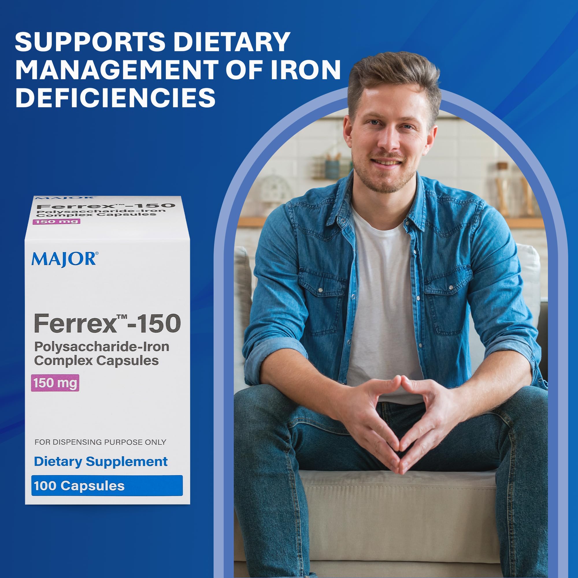 Close-up of Ferrex-150 capsules