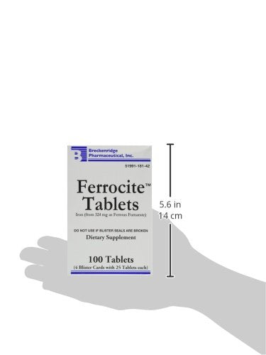 Ferrocite iron supplement blister card 2 with 25 tablets