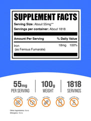 Ferrous Fumarate powder packaging in a 100g container