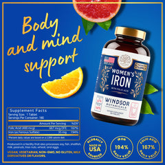 Vegan iron tablets in a blister pack
