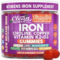 FerryZen Iron Gummies for Women bottle with Tangerine Banana flavor