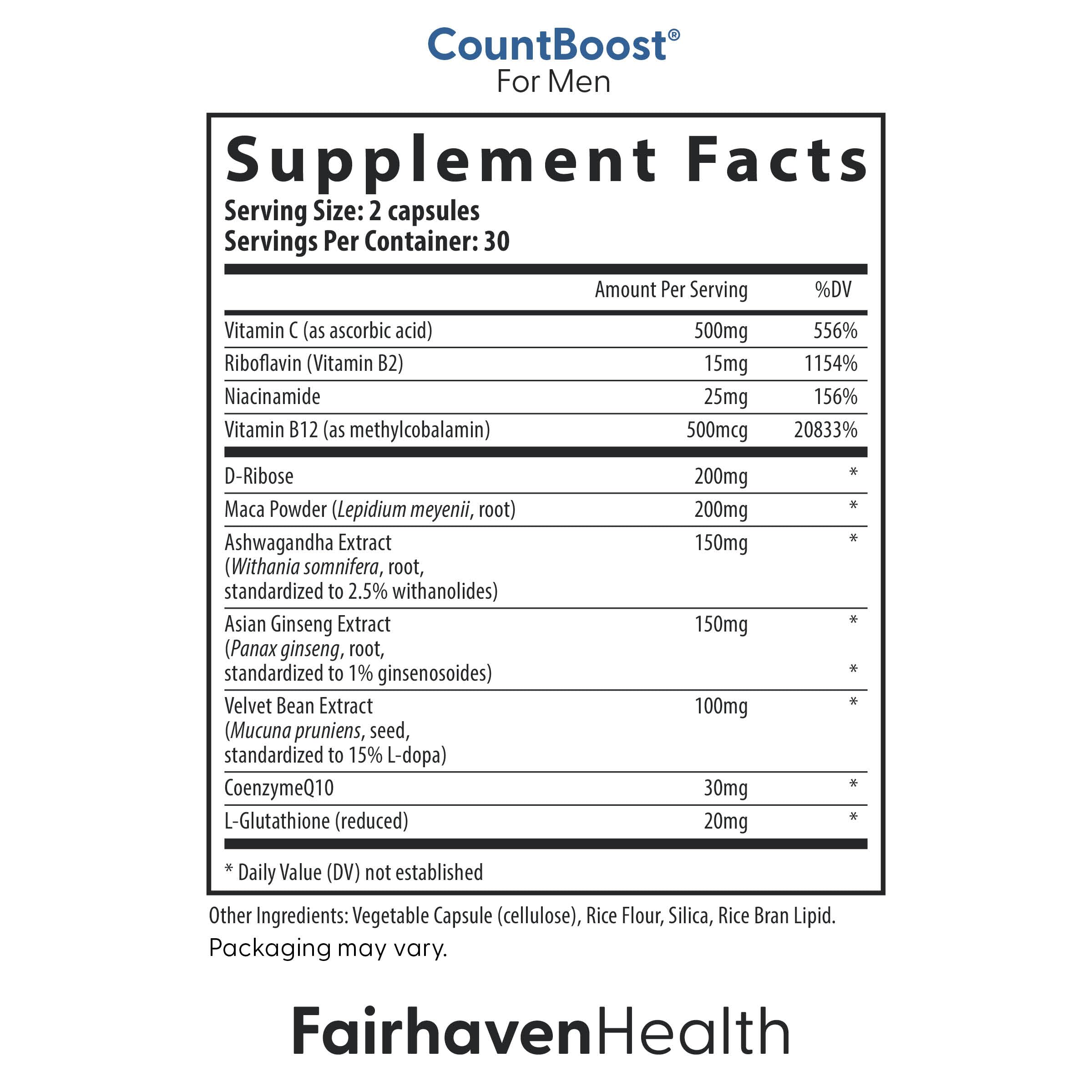 FertilAid Multivitamin for Men label and capsules