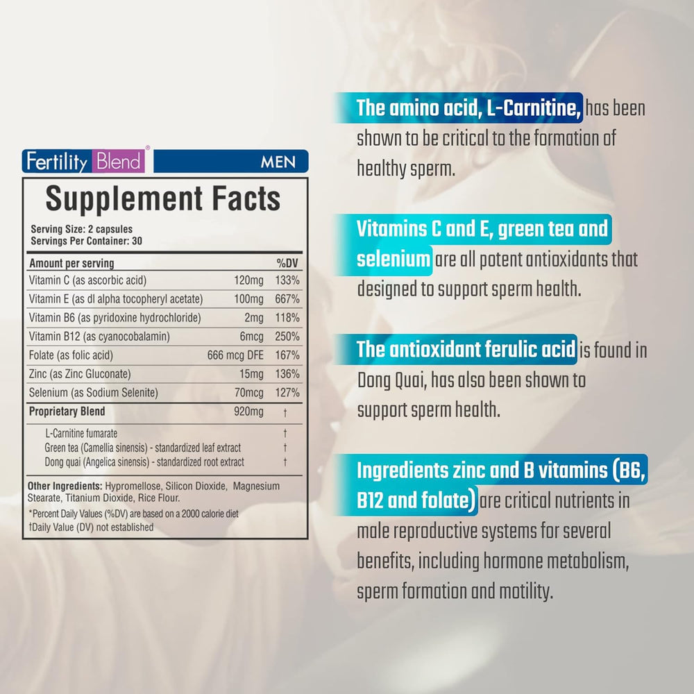 Bottle of Fertility Blend Daily Wellness for Men capsules