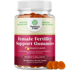 Bottle of Fertility Gummies in Juicy Peach flavor