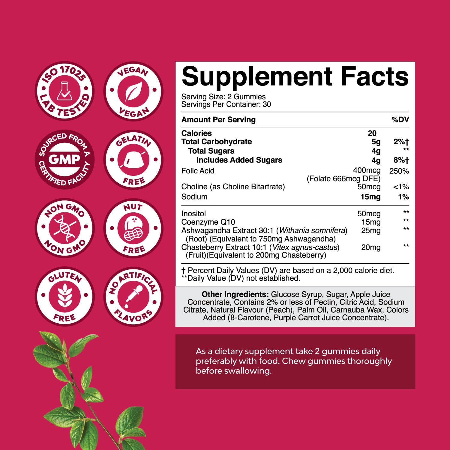 Close-up of Yummy Gummy fertility supplement bottle