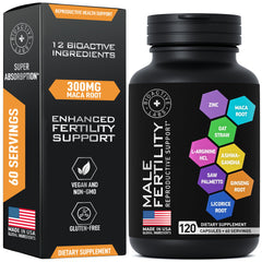 Front bottle of Fertility Supplements for Men showing label