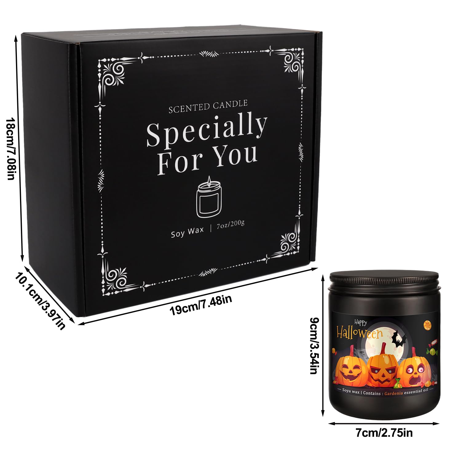 Four-pack of 8oz soy wax candles in packaging
