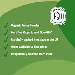 Amla powder imported from India in a resealable bag