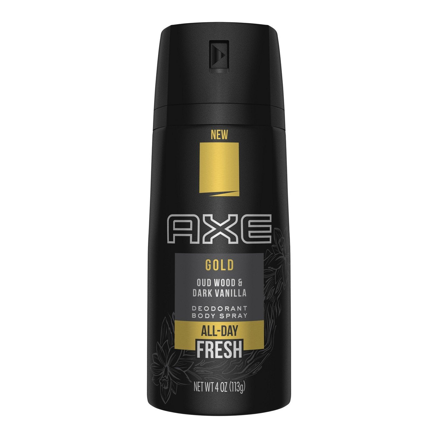 FIYY6VC Axe Gold Oud Wood and Dark Vanilla deodorant spray being applied for all day confidence