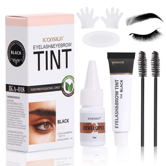 FIAHNG Lash Color Kit black bottle close-up for an even tint.