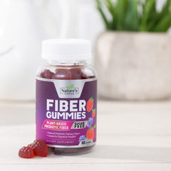 Sugar-free berry flavor gummies on white background