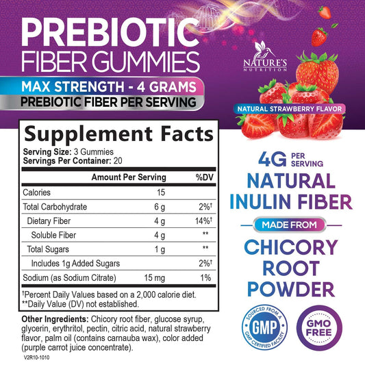 Close-up of orange flavored soluble fiber gummy