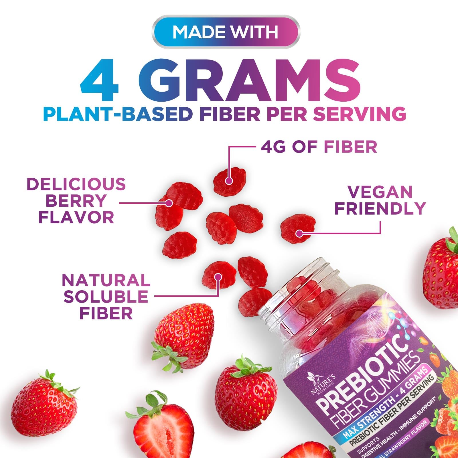 Inulin prebiotic fiber ingredient label on packaging