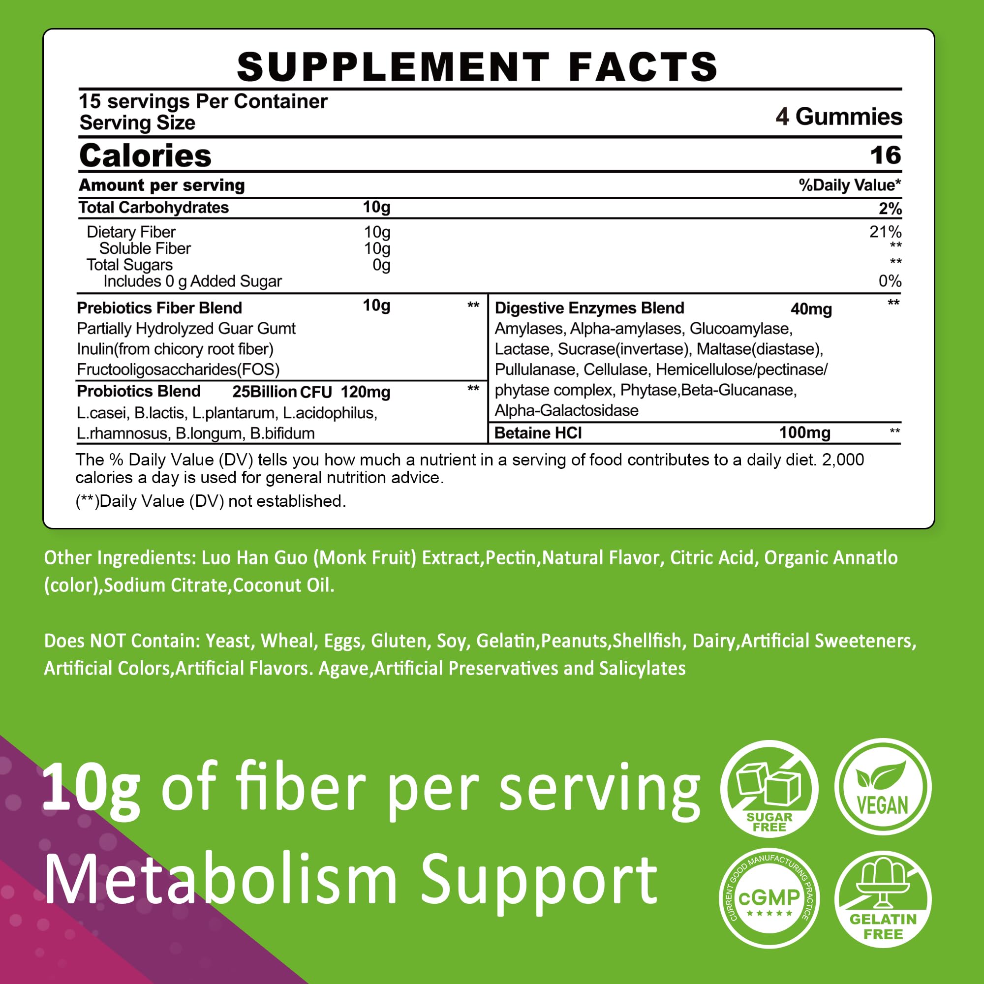 Close-up of a blueberry-flavored fiber gummy