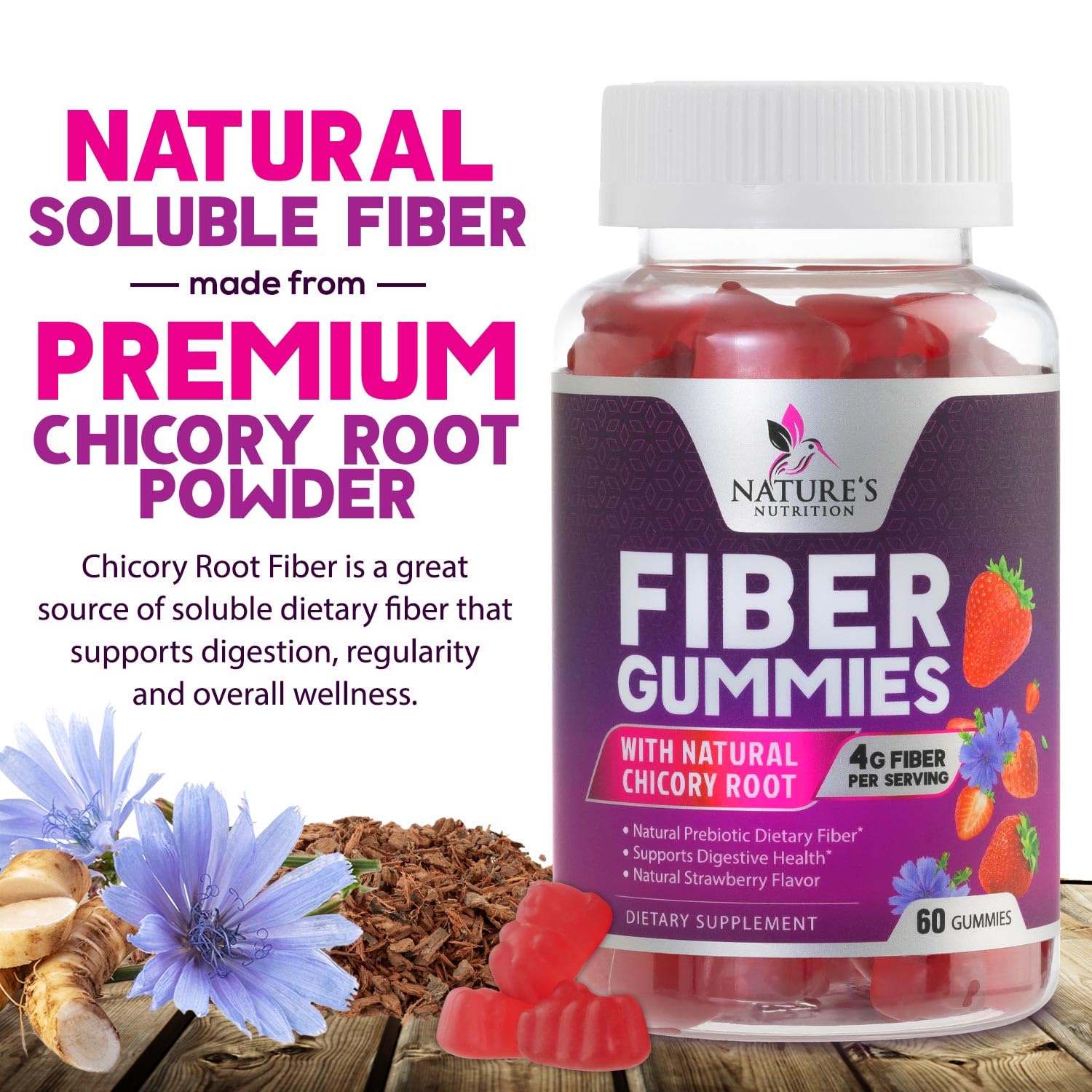 Nutrition label highlighting 4g soluble fiber per serving
