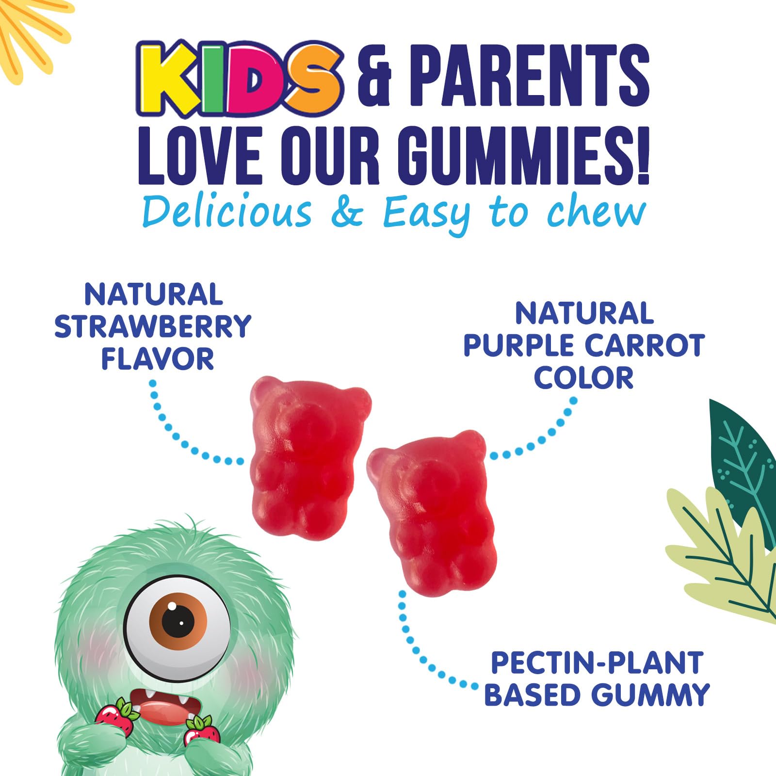 Daily digestive and immune support gummies for kids