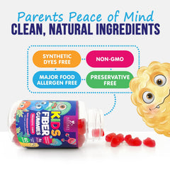 Happy child taking a daily fiber gummy