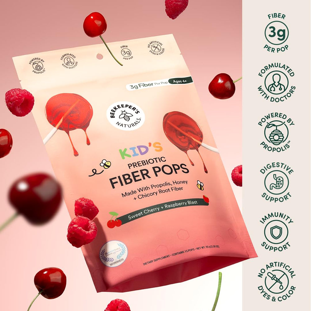 Graphic showing 3g of fiber per pop and prebiotics
