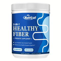 Front of Fiber Supplement bottle packaging highlighting prebiotic powder