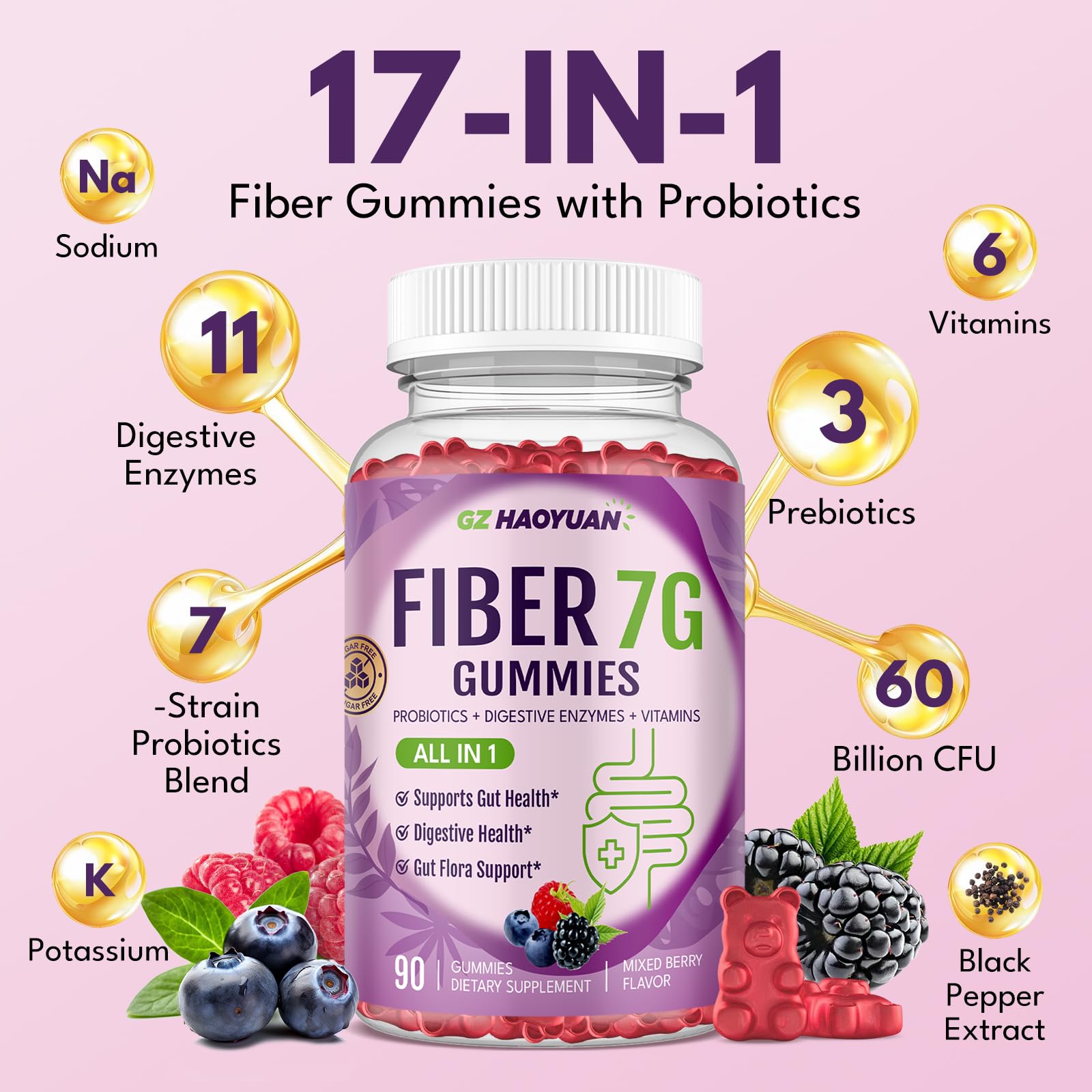 Gummies with digestive enzymes concept image
