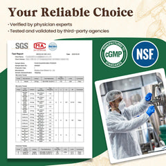 Third-party testing badge on packaging